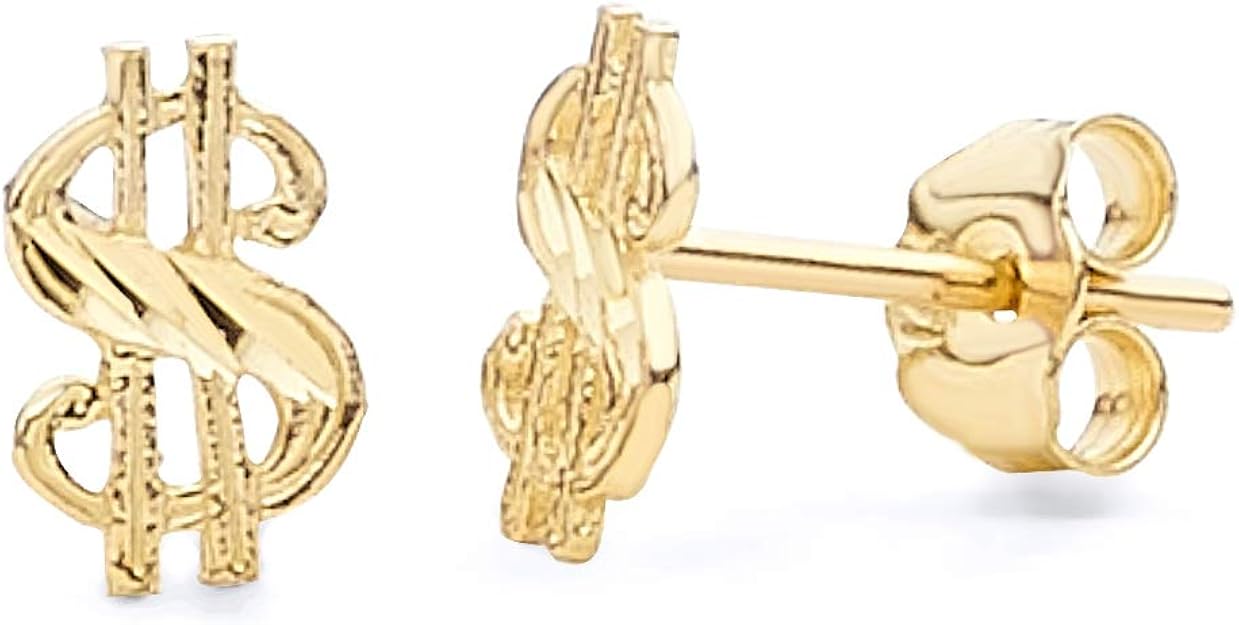 Gold dollar earrings for sale Clearance