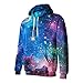 SAYM Unisex Galaxy Pockets 3D Pullover Hoodie Hooded Sweatshirts Hoodies NO21 L