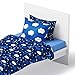 Chital Unisex Twin Bed Sheets | 4 Pc Gender Neutral Kids Bedding Set | Starry Night Sky Print | 1 Flat & 1 Fitted Sheet, 2 Pillow Cases | Durable Super-Soft, Double-Brushed Microfiber | 15” Deep