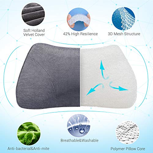 Lumbar Support Cushion, with Innovative 3D Polymer, Breathable,Washable,Ergonomic Lumbar Support Pillow for Lower Back Pain Relief- Ideal for Car Travel Backrest Sofa Wheelchair