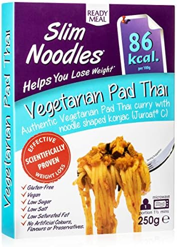 Vegetarian Pad Thai Curry With Noodle Shaped Konjac Ready to Eat Meal 8.8 Ounces (Pack of 6)