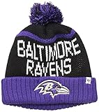 NFL Baltimore Ravens '47 Linesman Cuff Knit Beanie with Pom, One Size, Black