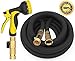 Garden Hose – 100 FT Heavy Duty Expandable - Premium Flexible & Expanding - 9-Pattern High-Pressure Water Spray Nozzle & Bag - No Kink Tangle-Free Lawn & Plant Watering – Triple Layer & Brass (50)