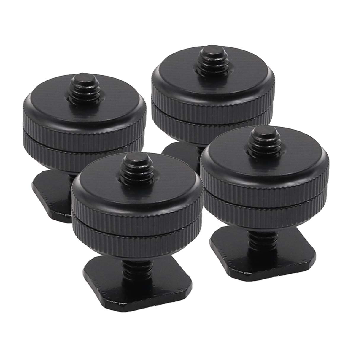 Tiardey 4PCS Portable Camera Hot Shoe Mount to 1/4" Tripod Screw Adapter Flash Shoe Mount for DSLR Camera Rig