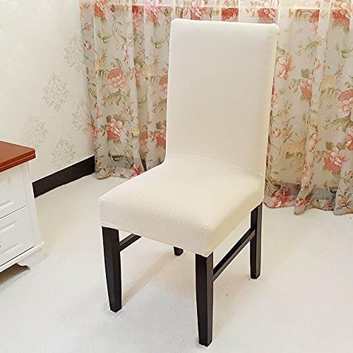 Dining Chair Slipcovers , SindeRay Removable Elastic Stretch Slipcovers Dining Room Knitted Chair Seat Cover Decor (4 PCS, Champagne)