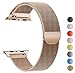 Seoaura Compatible Watch Band 38mm 40mm, Stainless Steel Milanese Loop Replacement Strap with Magnetic Closure Series 4 3 2 1 Sports (Vintage Gold, 38mm/40mm)