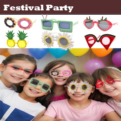 6pcs Hawaiian Party Sunglasses Funny Glasses Pairs Luau Party Sunglasses Party Favors for Summer Pool Beach Luau Theme Party Accessories Tropical Sunglasses Novelty Party Glasses Photo Booth Props