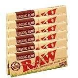 RAW Organic Hemp Natural Unrefined Rolling Paper 70mm Single Wide Size (6 Packs)