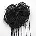 Merrylight Scrunchie Hair Extension Ponytail Synthetic Messy Bun Hair Piece (Black-1)