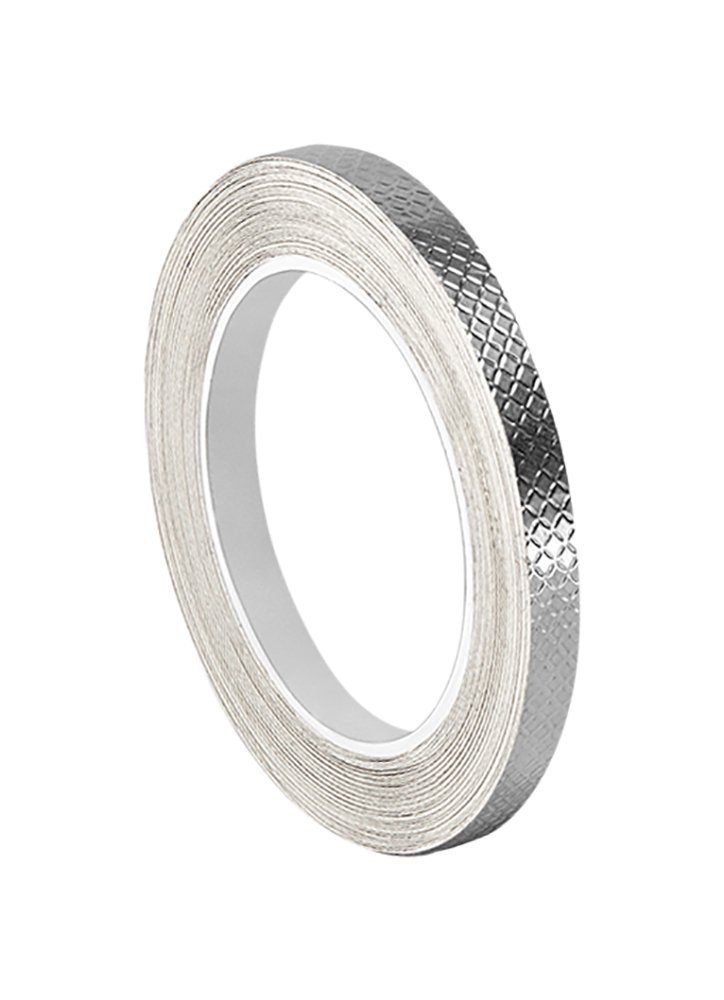 TapeCase 1/2-6-1267 Silver Embossed Aluminium Foil Tape-Converted from 3M, 0.0083" Thick, 6 yd. Length, 0.5" Width