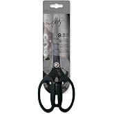 tonic studios Scissors All Purpose - 9.5 Inch Titanium Snips with Micro Serrated Blade Edge - Non Stick Craft Tool for Cutting Paper, Fabric, and Sewing - Comfort Grip Handles