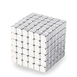 LiKee 5MM 216 Pieces Magnetic Sculpture Magnet Building Blocks Fidget Gadget Toys for Stress Relief, Office and Home Desk Decor, Cool Gadget for Adult,Man,Women (Silver, 5mm)