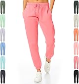 Light & Shade Pink Fleece Joggers with Drawstring Waist L