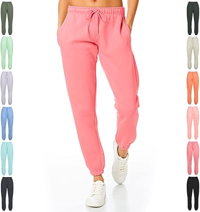 Light & Shade Pink Fleece Joggers with Drawstring Waist XS