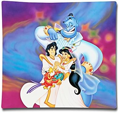 Custom Aladdin And The King Of Thieve Two Sides Printed Pillowcase Polyester Velvet For Party Size 18x18 Inch