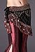 ZLTdream Women's Tribal Belly Dance Hip Scarf with tassel & copper Dark Red