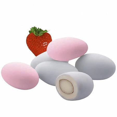Taufmandeln 500 g Erdbeere weiß (für mind. 22 Gäste, 0,35 EUR/G) - Gastgeschenke Taufe Bonboniere Kommunion Mitgebsel Konfirm