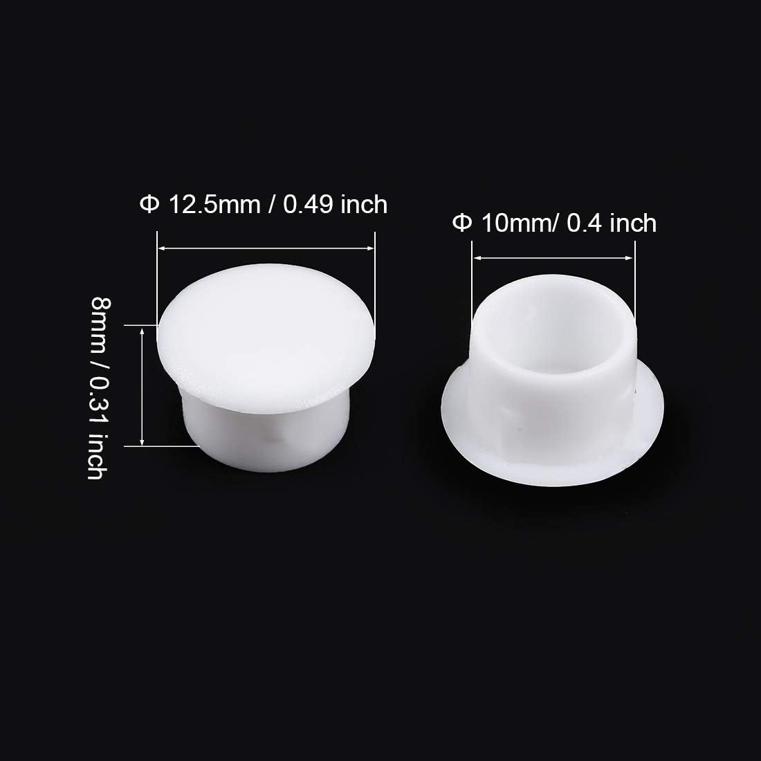 sourcing map Shelf Peg Hole Plugs 10mm Dia White Plastic Tube Cover for Nail Cabinet Button Bracket Cupboard Bookshelf Bookcase Adjustable Shelf Closet - Image 4