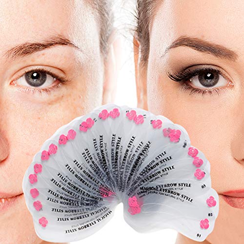 48 pcs Eyebrow Grooming Stencils Eyebrow Stencil Card Kit Brow Stencil Ruler Shaping Template for DIY Grooming Tools - Thumbnail 5