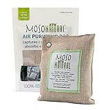 Moso Natural Air Purifying Bag. Bamboo Charcoal Air Freshener, Deodorizer, Odor Eliminator, Odor Absorber For Cars and Closets. 200g Natural Color