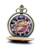Vintage Cool Flash Quartz Pocket Watch Analog Pendant Necklace Chain Mens Boys Gifts