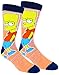 The Simpsons Casual Crew Socks 3 Pair Pack Multi Color (One Size, Homer/Bart/Burns)