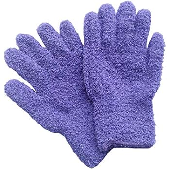 WHOISHE Household Microfiber Dusting Cleaning Gloves - Kitchen Cleaning Hand Glove for Cars,Trucks,Home,Windows,Mirrors and Lamps (One Pair,Purple)