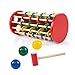 iPuzzle Muti-Color Wooden Pound and Roll Toys Educational Hammering Toy for Kids Toddlers