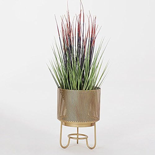 Flower Rack Single Layer Iron Flower Pot Rack Indoor Living Room Balcony Potted Plants Stand,Golden goquik (Size : 4051cm)