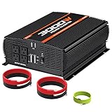 POTEK 3000W Power Inverter 4 AC Outlets DC 12V to 110V AC Car Inverter with 2 USB Port