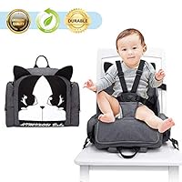 Hoomall Travel Booster Seat, 3 in 1 Diaper Bag Backpack Multifunction Toddler Booster Seat for Dining Table