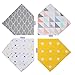 Storeofbaby 4 Pack 100% Cotton Baby Bandana Drool Bib for Boys and Girls Shower Gift Set , Super Absorbent