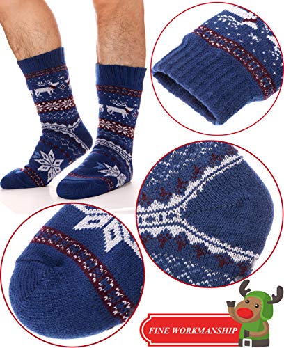 image for ProEtrade Mens Fuzzy Slipper Socks Warm Thick Heavy Fleece lined Chris