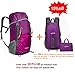 G4Free Large 40L Lightweight Water Resistant Travel Backpack/Foldable & Packable Hiking Daypack(Purple/Red)