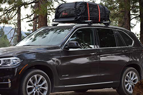 Rocket Straps| Car Top Carrier | Roof Bag Storage | Use Car Carriers Rooftop Luggage Carrier with Roof Racks & Cross Bars | 100% Waterproof PVC 15 cuft RoofBag | Inc Carrier Bag & (2) Lashing Straps