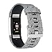RedTaro Bands Compatible with Fitbit Charge 2, Replacement Accessory Wristbands Silver Swirls