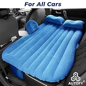 Autofy Multifunctional Car Inflatable Bed Air Travel Mattress With Two Pillows Air Pump Repair Kit For All Cars SUVs…