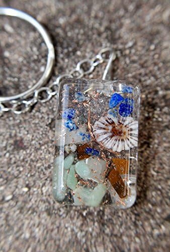 Hawaiian Healing Orgonite-Orgone Energy Pendants for Depression and Anxiety with Lapis Lazuli, Tiger's Eye and Green Adventurine (Keychain)