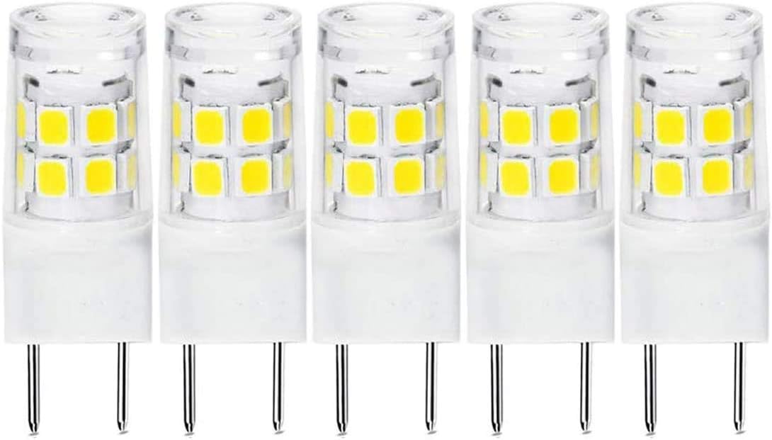 G8 Bi-pin LED Bulb 2 Watts Daylight 6000K 20W Equivalent T4 G8 Base Halogen LED Replacement Bulb for Under-cabinet Accent Puck Light Desk Lamp Lighting (pack-5)