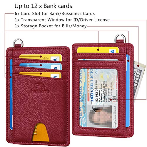 FurArt Slim Minimalist Wallet, Front Pocket Wallets, RFID Blocking, Credit Card Holder with Disassembly D-Shackle