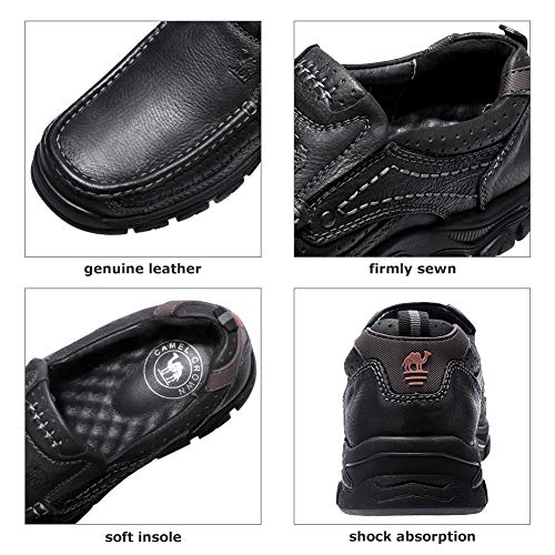 CAMEL CROWN Mens Loafers Slip On Loafer Leather Casual Walking Shoes