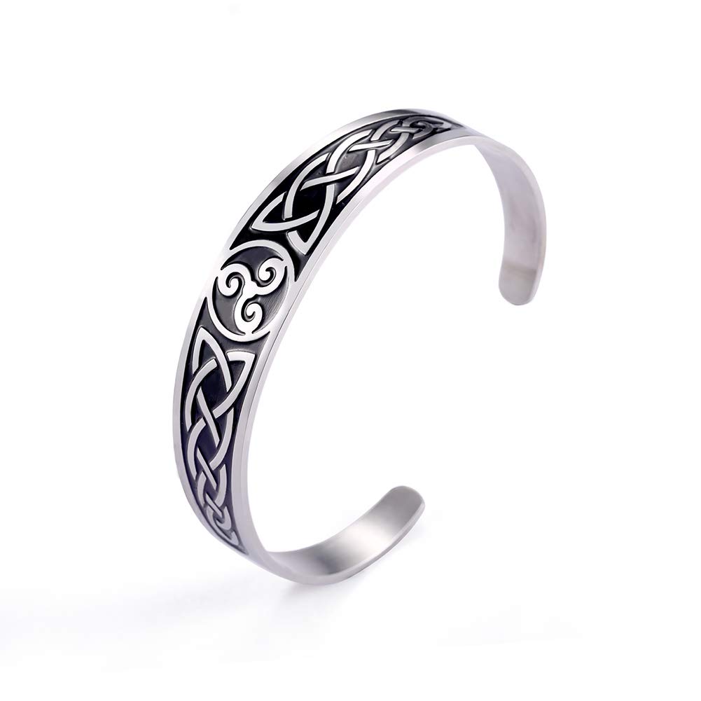 Dreamtimes Celtic Knot Bracelet mens cuff bracelet celtic bangle Stainless Steel Cuff Bangle Vintage Symbol Norse Amulet Jewelry for Women Men