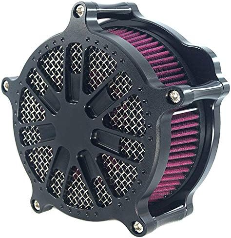 Air Filter Venturi Cleaner Motorcycle Intake System Cnc Kit Black Matte Grill for Harley Dyna 2000-2017 Softail 2000-2015 Touring 2000-2007 Fitment - B (Red)
