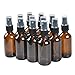 12 Pack,2oz Amber Glass Bottles with Black Fine Mist Sprayer.Refillable & Reusable.Designed for Essential Oils, Perfumes,Cleaning Products,Aromatherapy.12 Chalk Labels as gift.