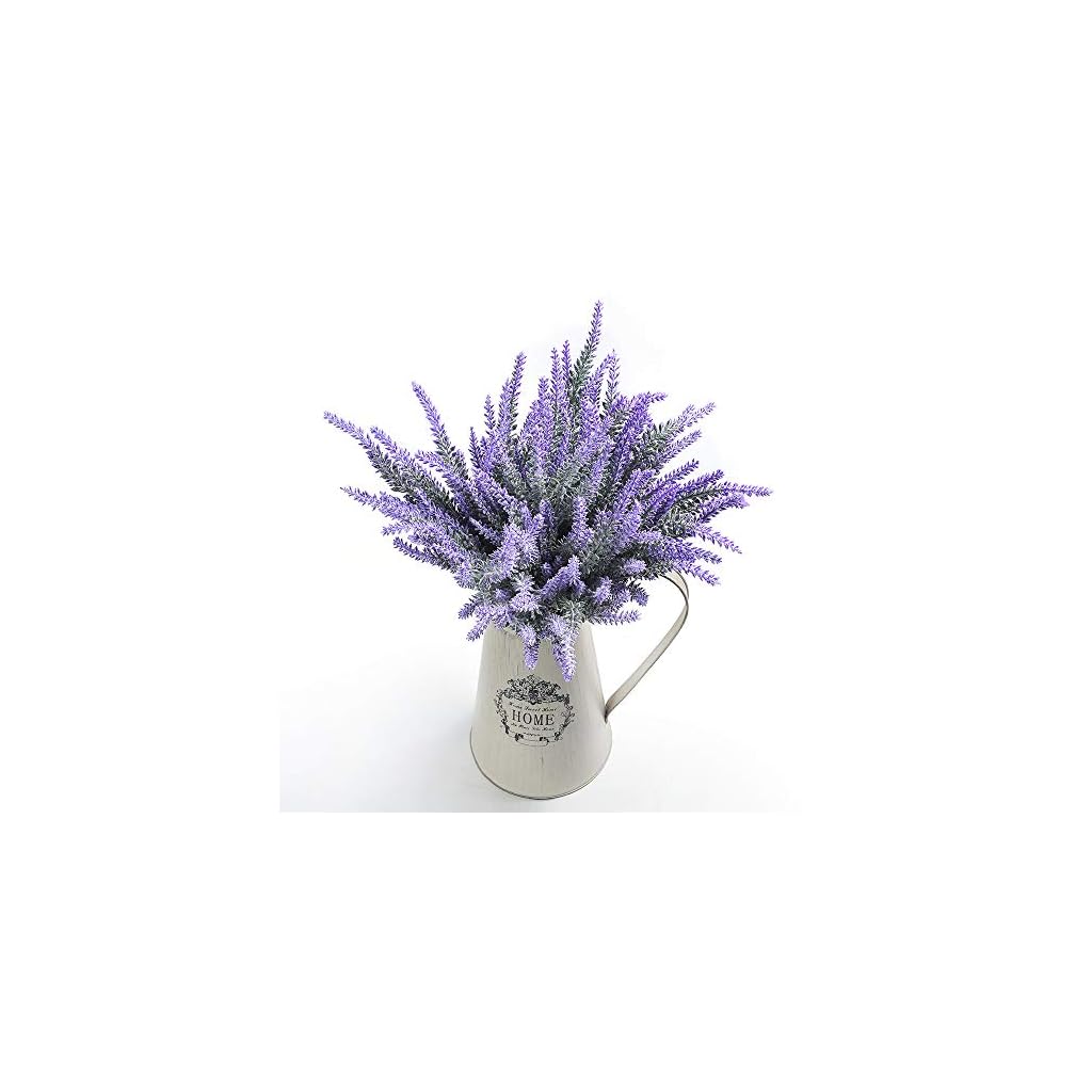 Veryhome 8 Bundles Artificial Flowers Outdoor Lavender Bouquet Fake