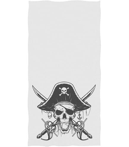 Rustic Coastal Pirate Ship Beach Towel - Vintage Map Design, 63x31.5 Inch, Microfiber, Quick-Dry & Anti-Sand