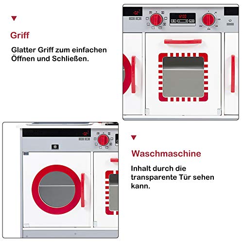 ZDO Kinderküche Spielküche aus Holz Mädchen Kinderküche inklusive Zubehör (Topf, Pfanne, Küchenbesteck, Kaffeetasse… – Bild 6