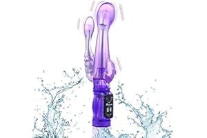 LIBO Two-Headed 2-in-1 Vibrator, 6-Frequency Vibration Rabbit Vibrator and Anal Vibrator Waterproof G-Spot Clitoral Vibrator 