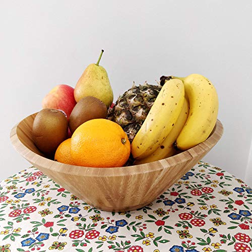 100 Natural Handcrafted Large Wooden Salad Bowl 12" Easy to Clean