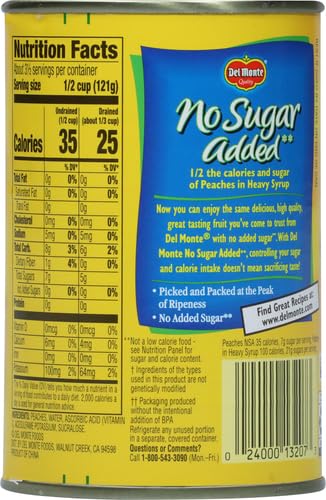 DEL MONTE CANNED SLICED PEACHES, 14.5 OUNCE